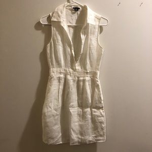 Theory white linen dress